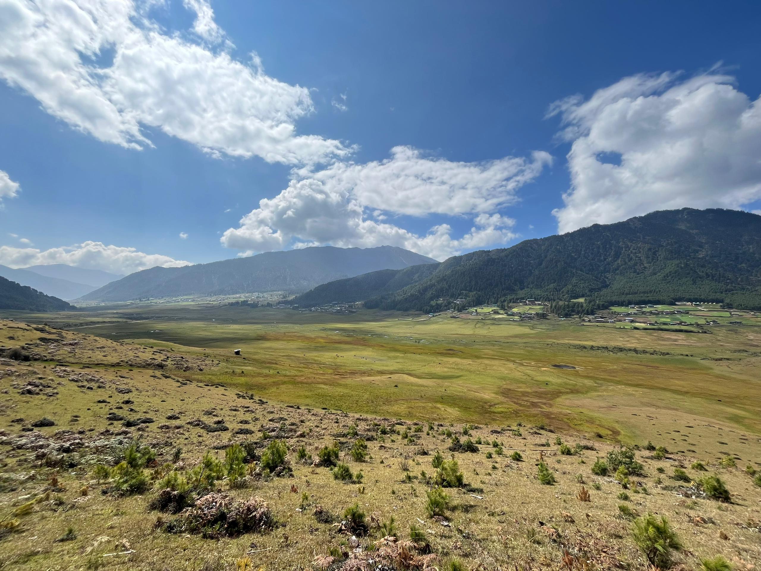 Phobjikha valley landscape in Bhutan