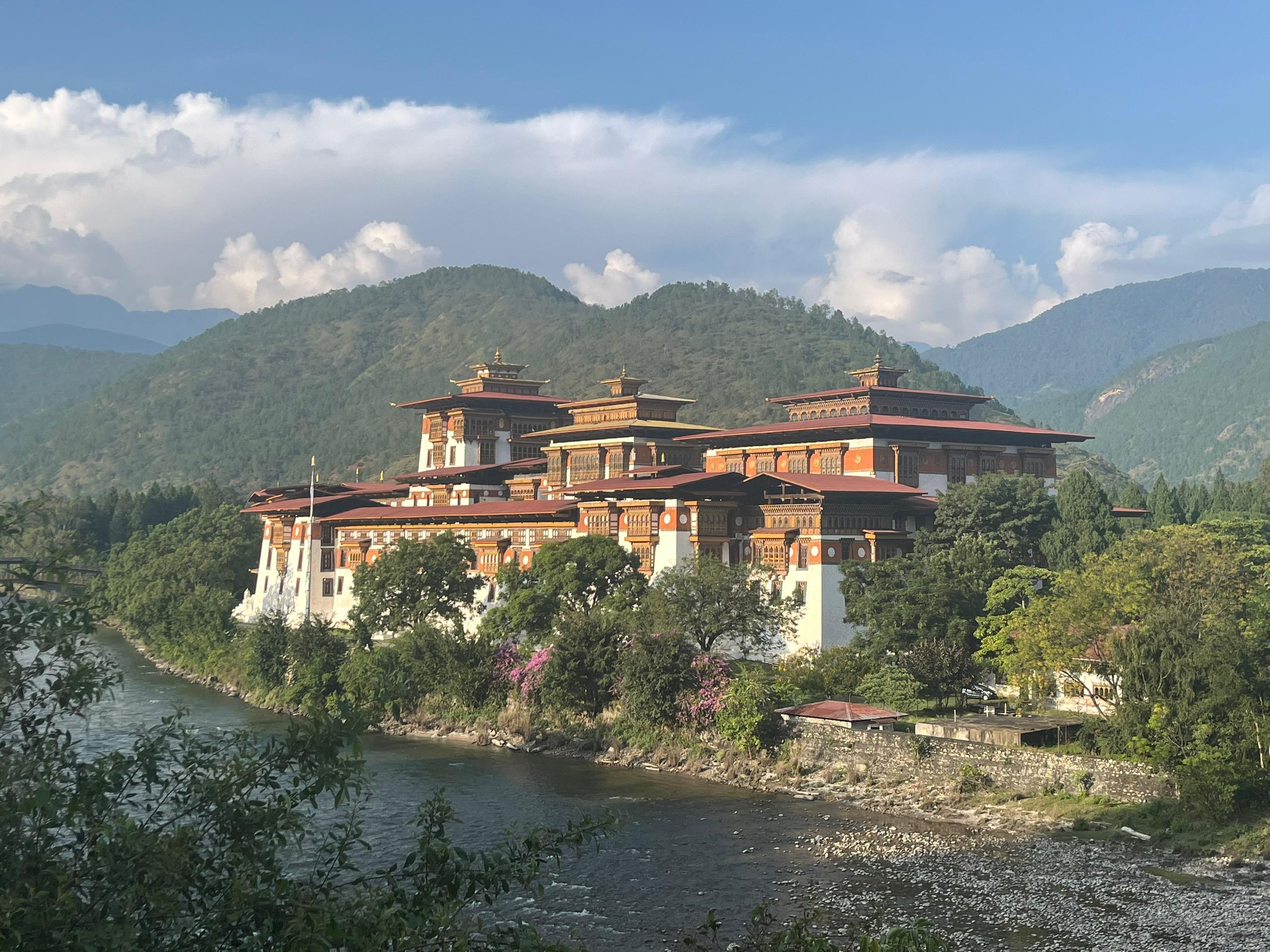 Punakha Dzong beside the river in Bhutan
