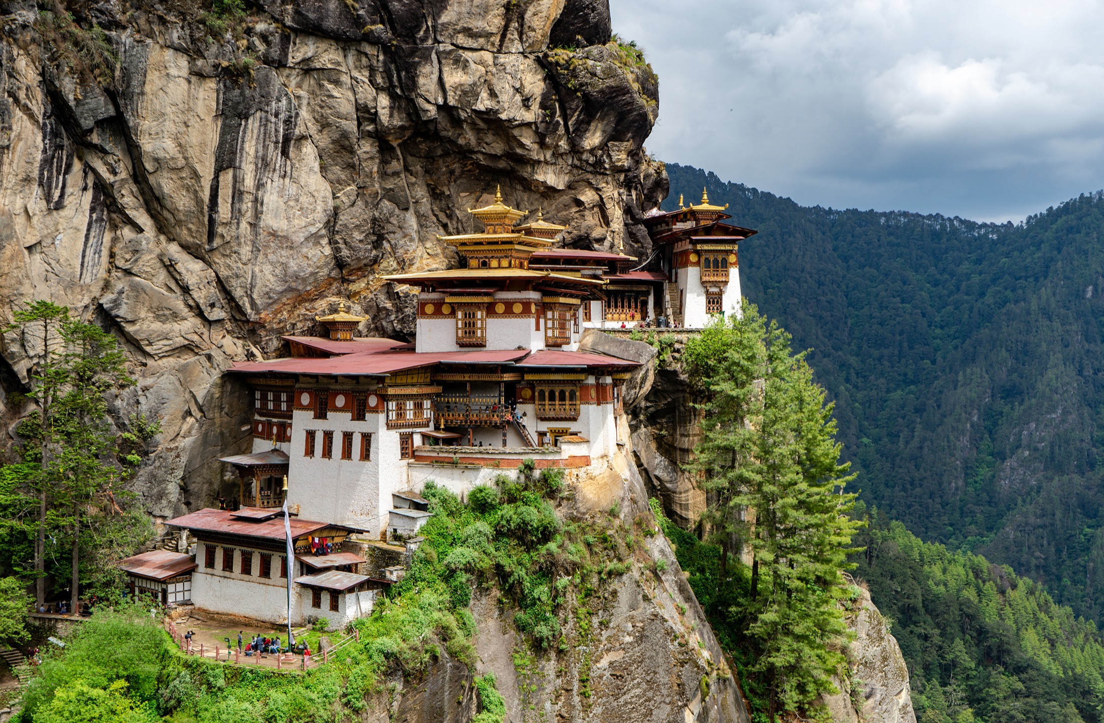 Paro Taktsang monastery set into the cliffside